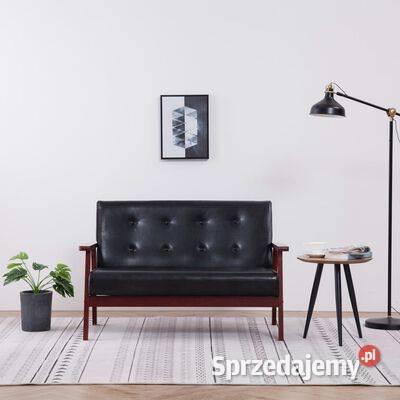 vidaXL 2osobowa sofa czarna sztuczna Warszawa