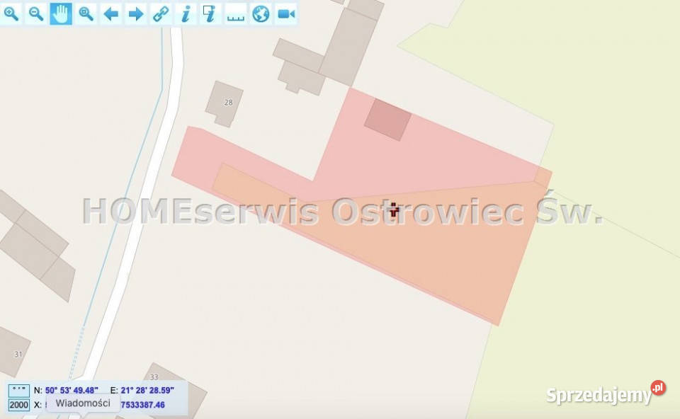 Grunt sprzedam 3500m2 Ćmielów szambo