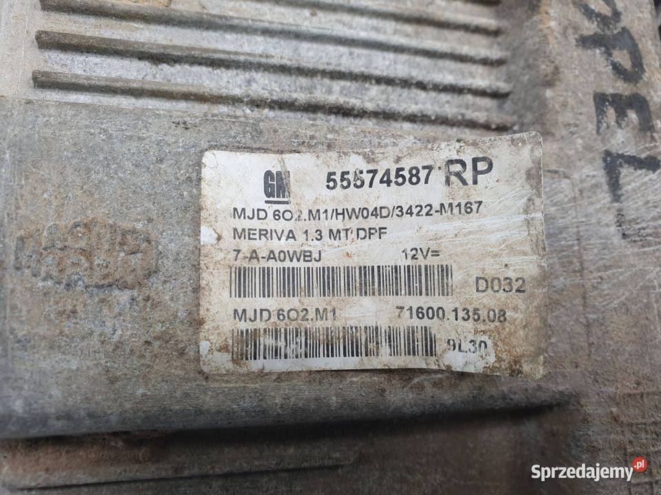 KOMPUTER SILNIKA ECU OPEL MERIVA A LIFT osobowe Lipno sprzedam