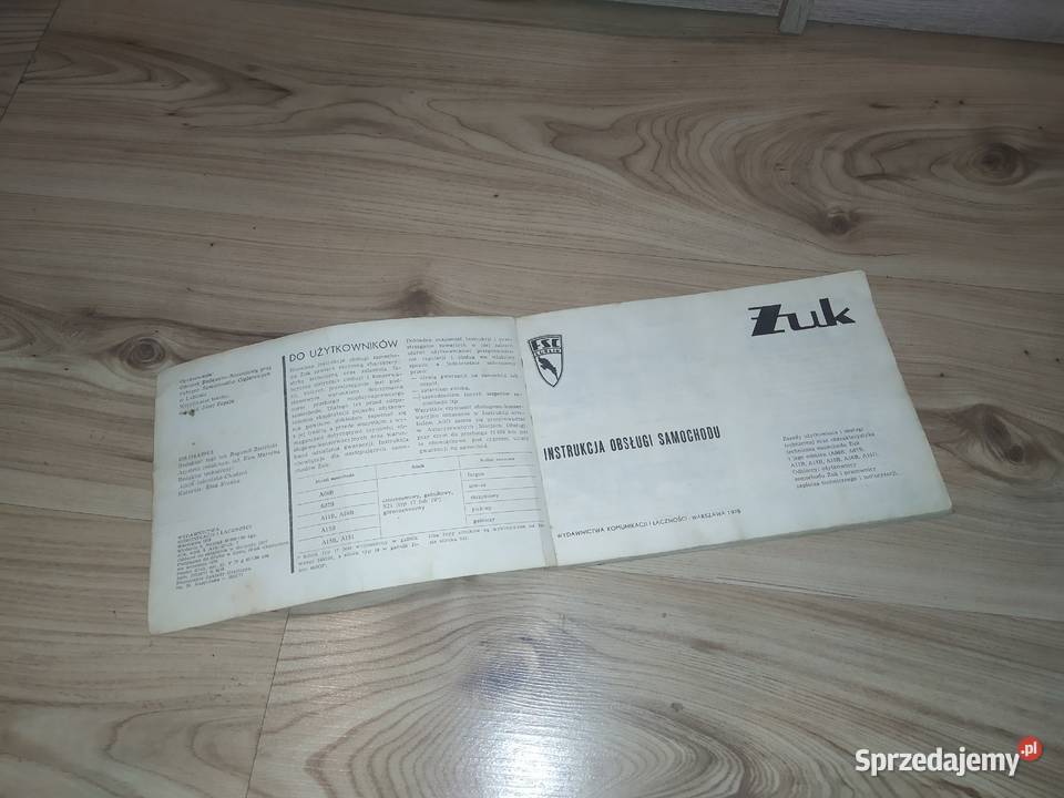 Instrukcja obsługi samochodu Żuk PRL mazowieckie Pruszków sprzedam
