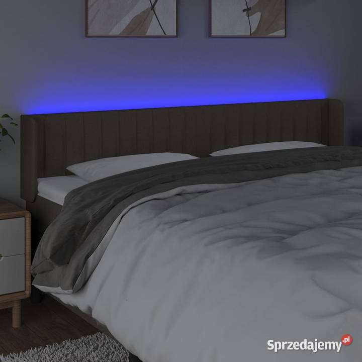 Zagłówek do łóżka z LED taupe 183x16x7888 mazowieckie Warszawa