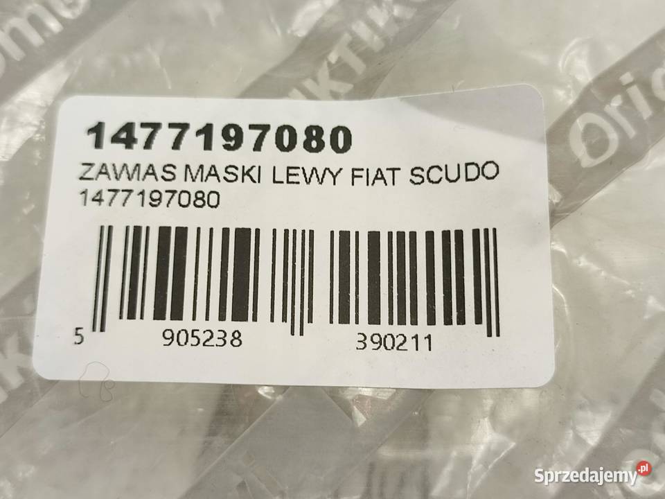 ZAWIAS MASKI LEWY FIAT SCUDO 19952006 NOWY lubelskie