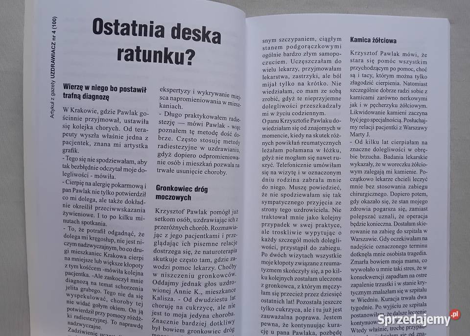 Krzysztof Pawlak naturalne metody uzdrawiania Koźminek sprzedam