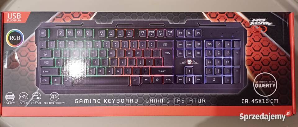 Klawiatura gamingowa No Fear Qwerty 104 Nądnia