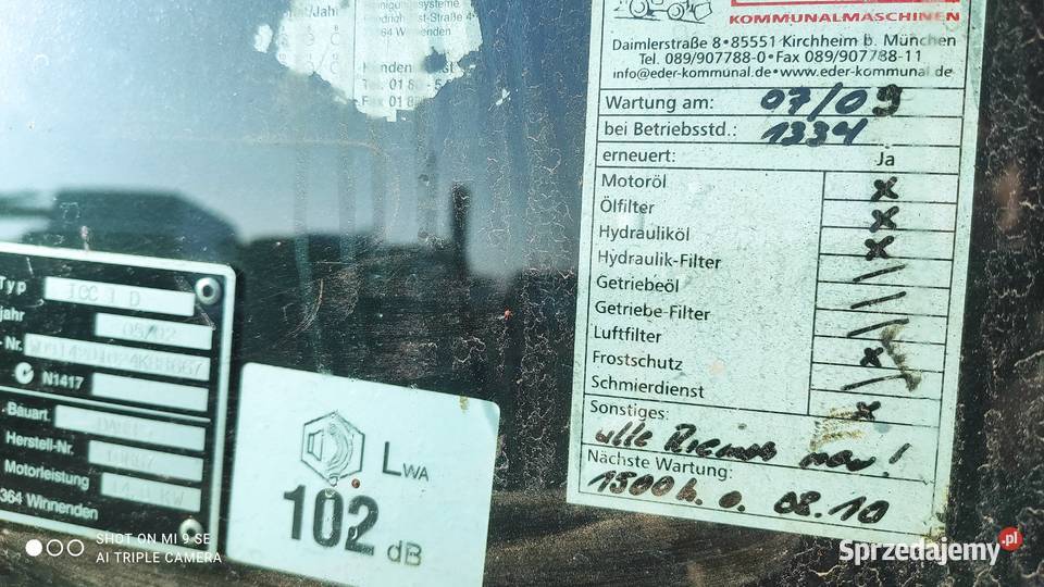 Zamiatarka Karcher ICC 1D Rok produkcji 2002 Lidzbark Warmiński