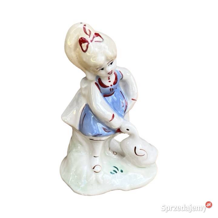 Porcelitowa figurka gęsiarki ręcznie malowana Warszawa