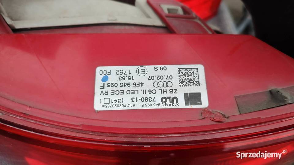 Lampa lewa tył tylna 4F5945095F Audi a6 c6 sedan Książ Wielkopolski