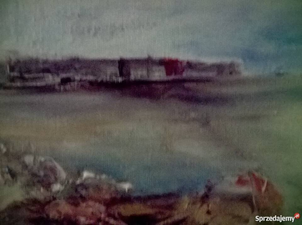 Obraz olejny Widok na Gdynię 60 x 80 wielokolorowy Dom i Ogród zachodniopomorskie