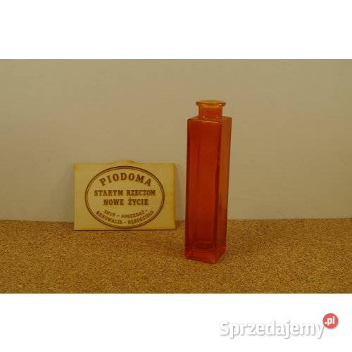 Wazon szklany Amber Red szkło barwione forma Antyki, Sztuka, Kolekcje