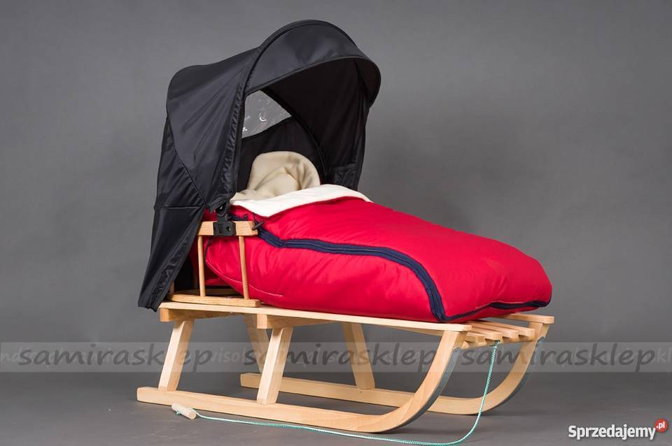 Polskie sanki drewniane z budką i śpiworem śląskie Częstochowa