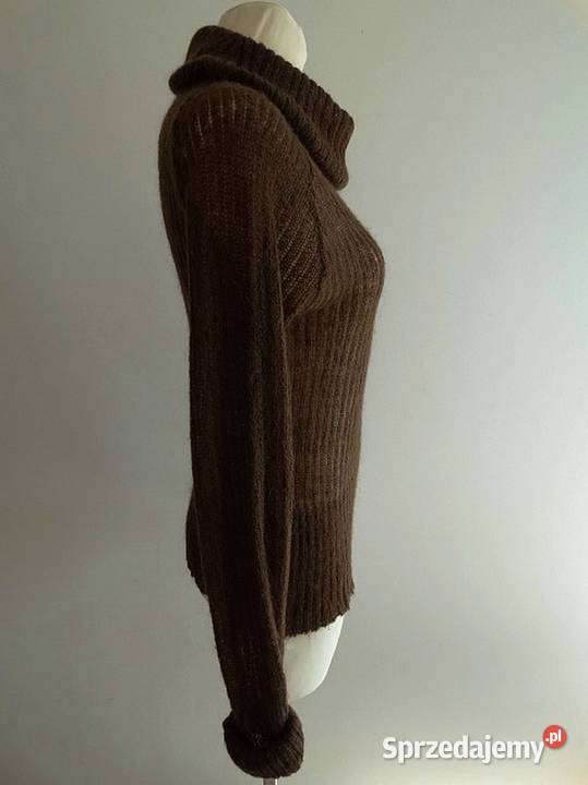 Sweter z Golfem Czekoladowy z Moherem Mgiełka Rozmiar 40(L) Łomża sprzedam
