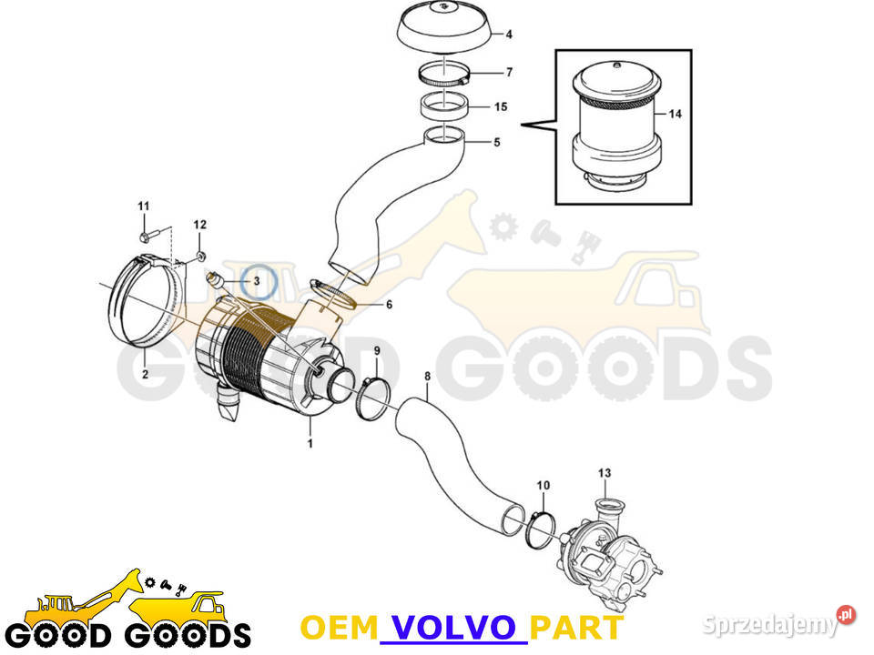 VOLVO CZUJNIK ZAPCHANIA FILTRA POWIETRZA 11709746 OEM