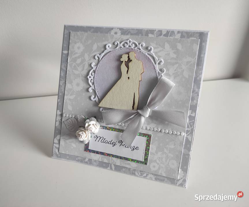 Kartka ręcznie robiona na ślub 6 Łódź
