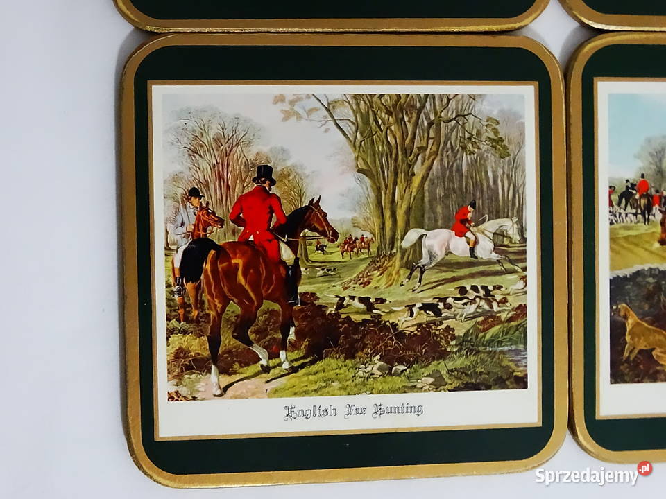 Zestaw 6 podkładek English Fox Hunting korek Pozostałe lubelskie Biłgoraj