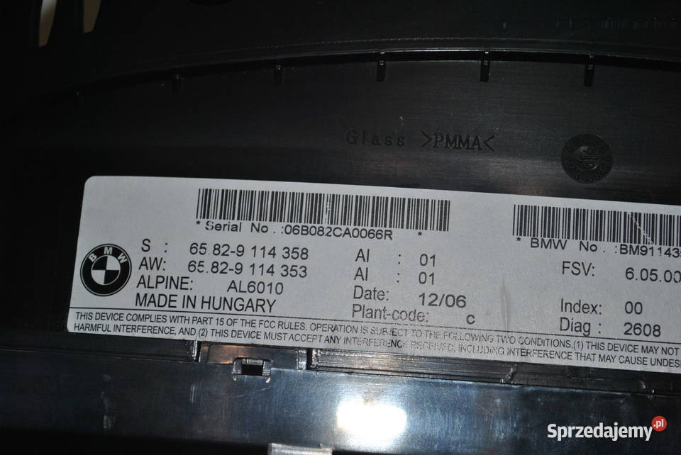 Monitor nawigacji BMW E60 E61 E63 E64 osobowe Poręba sprzedam