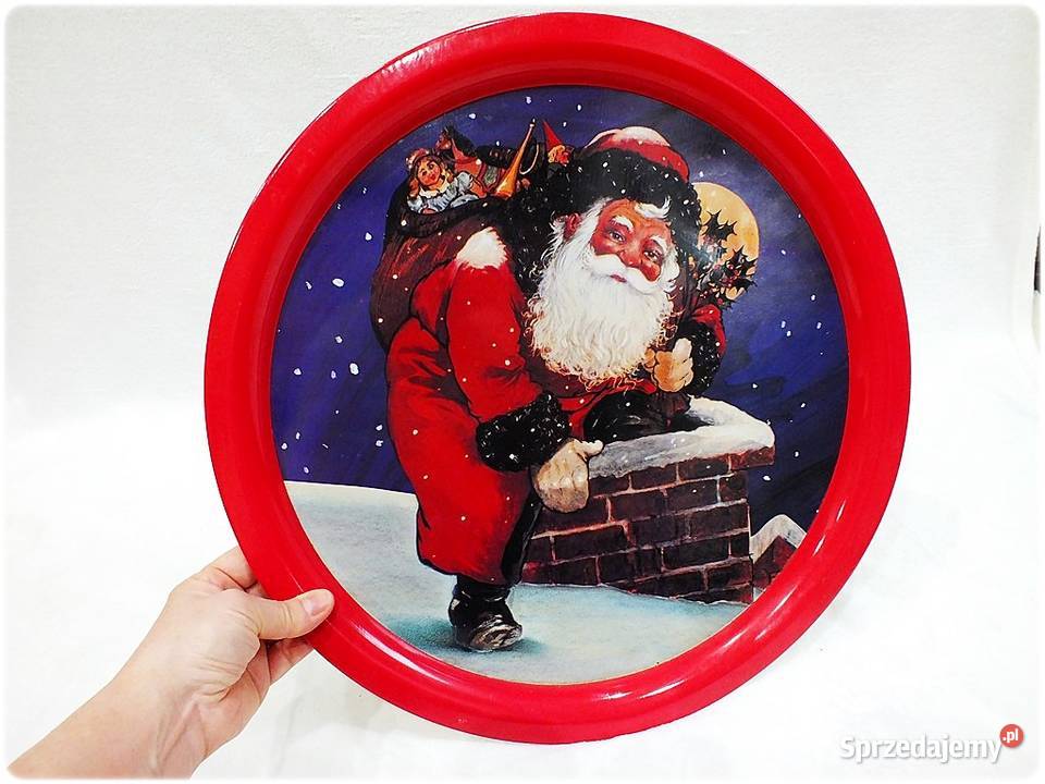 Kolekcjonerska Duża Taca 40 metalowa z Mikołajem Żary