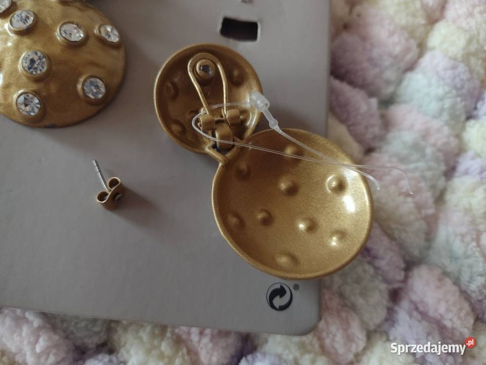 ZARA Bogato zdobione cyrkoniami Kolczyki Kraków