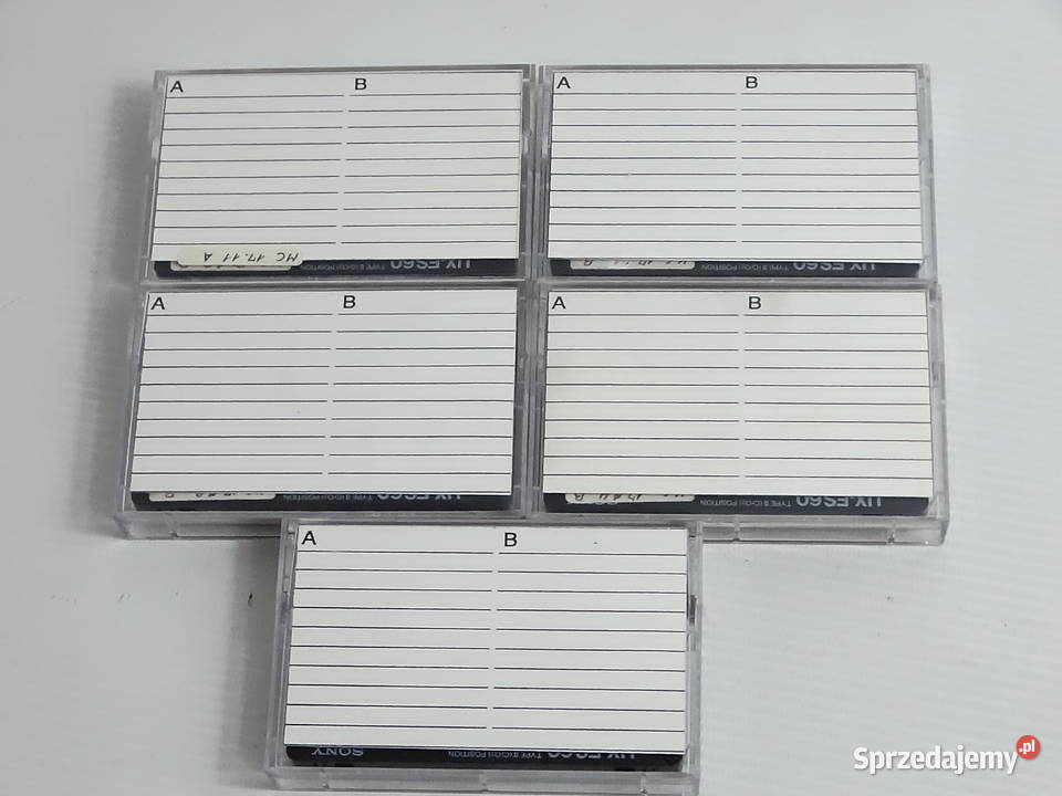 Zestaw 5 x Kaseta Magnetofonowa SONY UXES 60 kaseta Biłgoraj