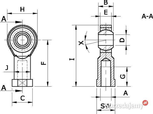 Głowica przegubu kulista M27x2 RES27200 Kamionna
