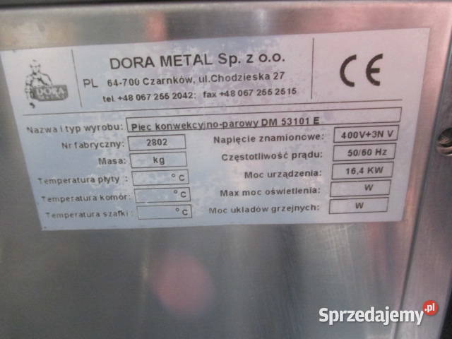 Piec Konwekcyjno Parowy DORA METAL 10GN 1644 kW