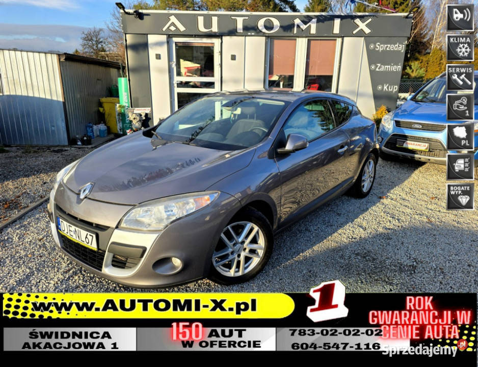 Renault Megane Śliczny COUPE 19 130 GWARANCJA komputer pokładowy dolnośląskie Świdnica sprzedam