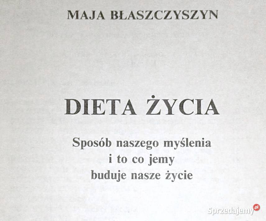 Dieta życia M Błaszczyszyn lubelskie Chełm sprzedam