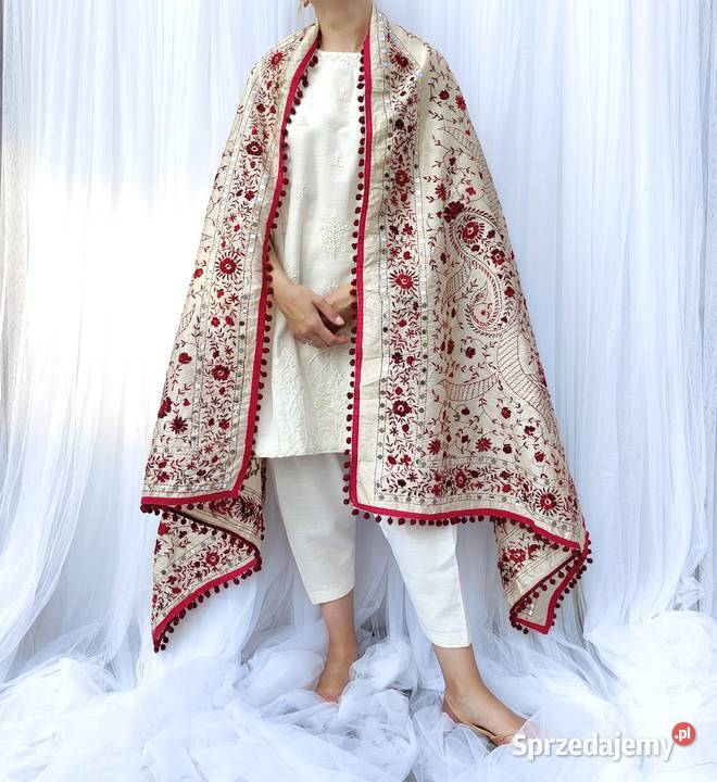 Orientalna chusta dupatta haftowana ręcznie Pozostałe zachodniopomorskie Szczecin