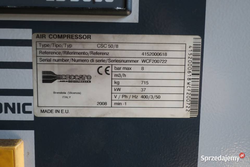 Sprężarka śrubowa CECCATO 724699RLE 308 Produkcja Reszel