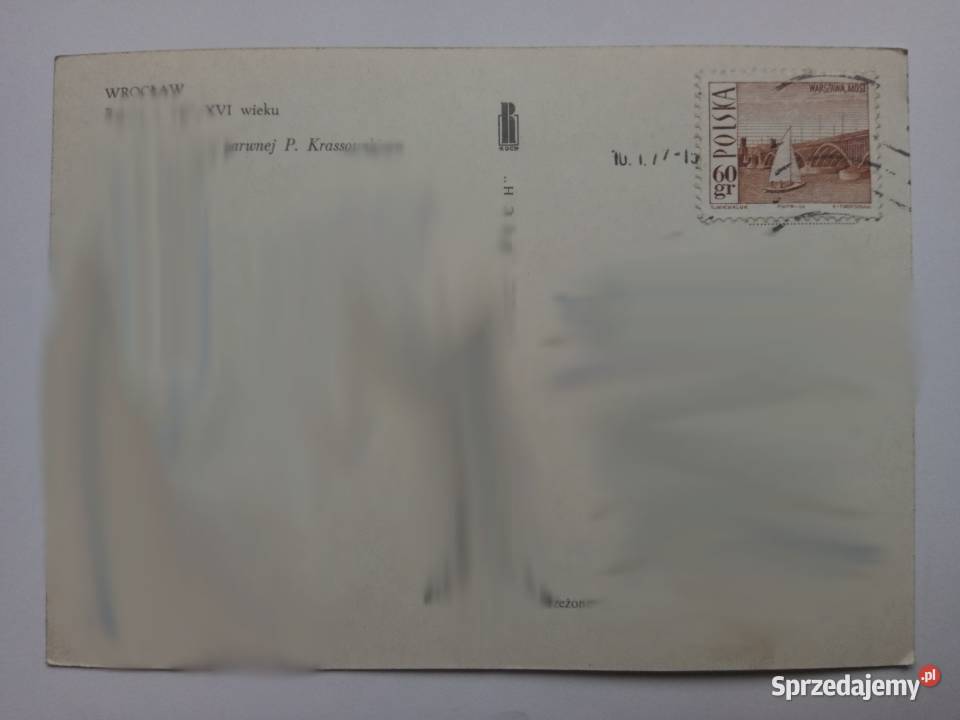 Pocztówka Wrocław z 1972r PRLu znaczek Dąbrowa Górnicza