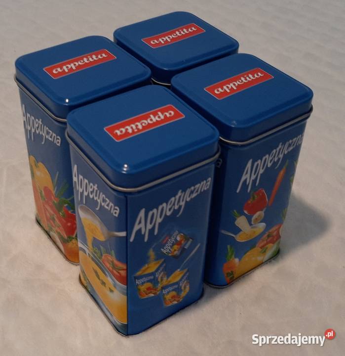Puszki pojemniki metalowe przyprawie 6x6x12 4 Czeladź