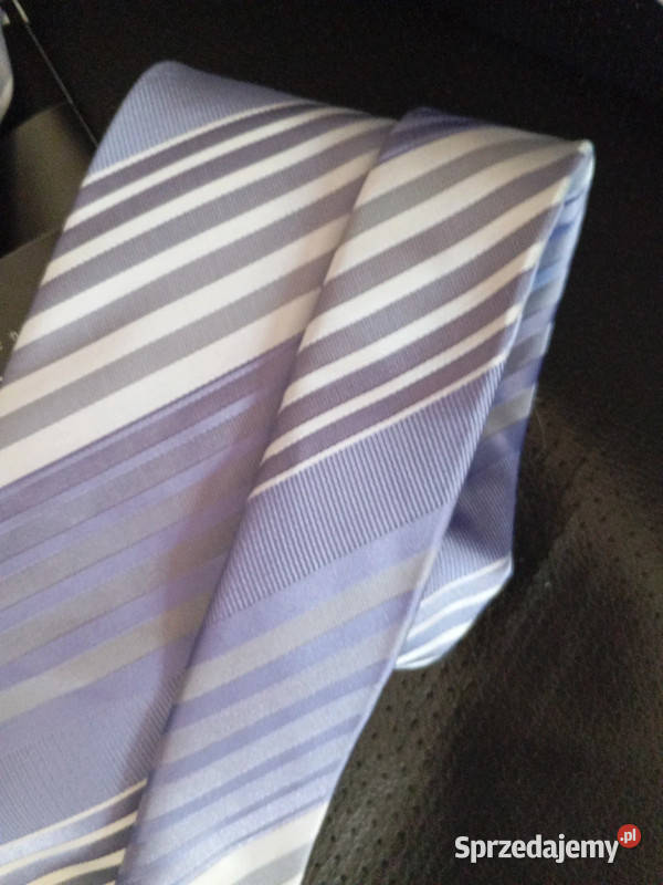 Krawat Męski Liliowo Biały Śliski Florence Nowy Moda i Styl Bydgoszcz