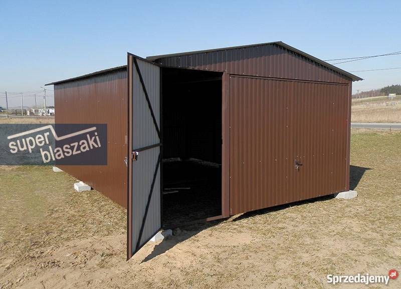 Garaż blaszany 4x6 8017 wzmocnione garaże