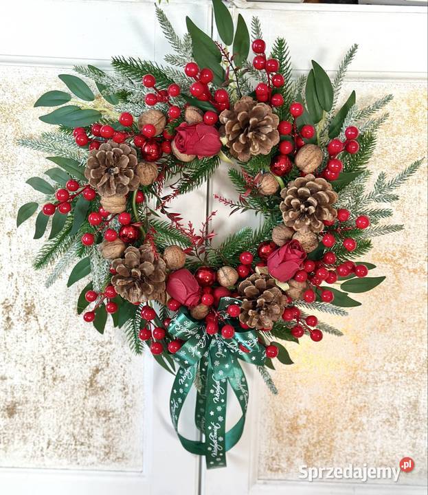 Wianek Świąteczny piękny klasyka Premium wielokolorowy Przysucha