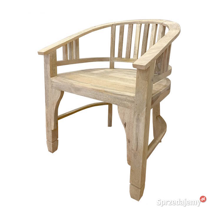 Stylowy drewniany fotel gabinetowy z drewna mango