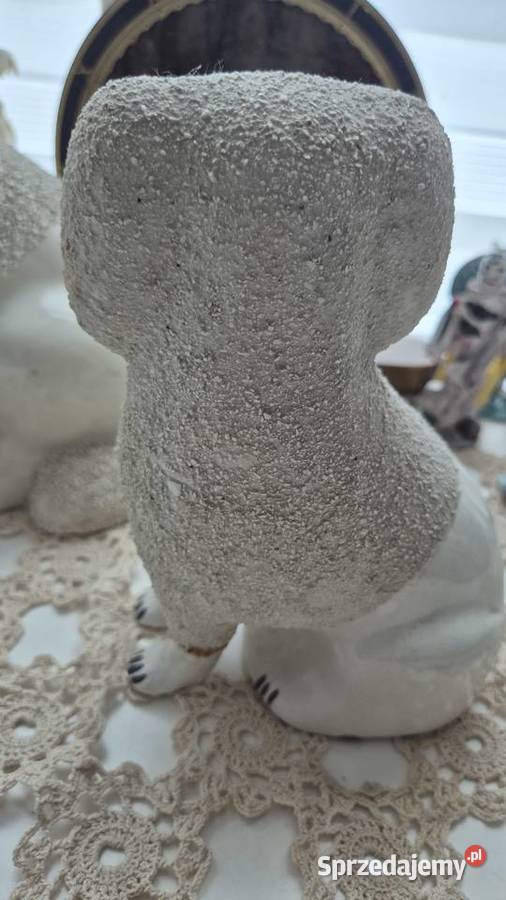 Pies pudel porcelana kominkowa Antyki Antyki, Sztuka, Kolekcje Warszawa