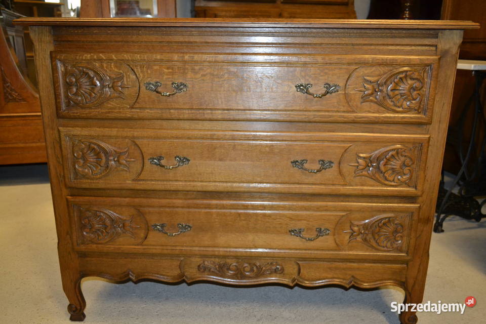 komoda ozdobna z szufladami dąb