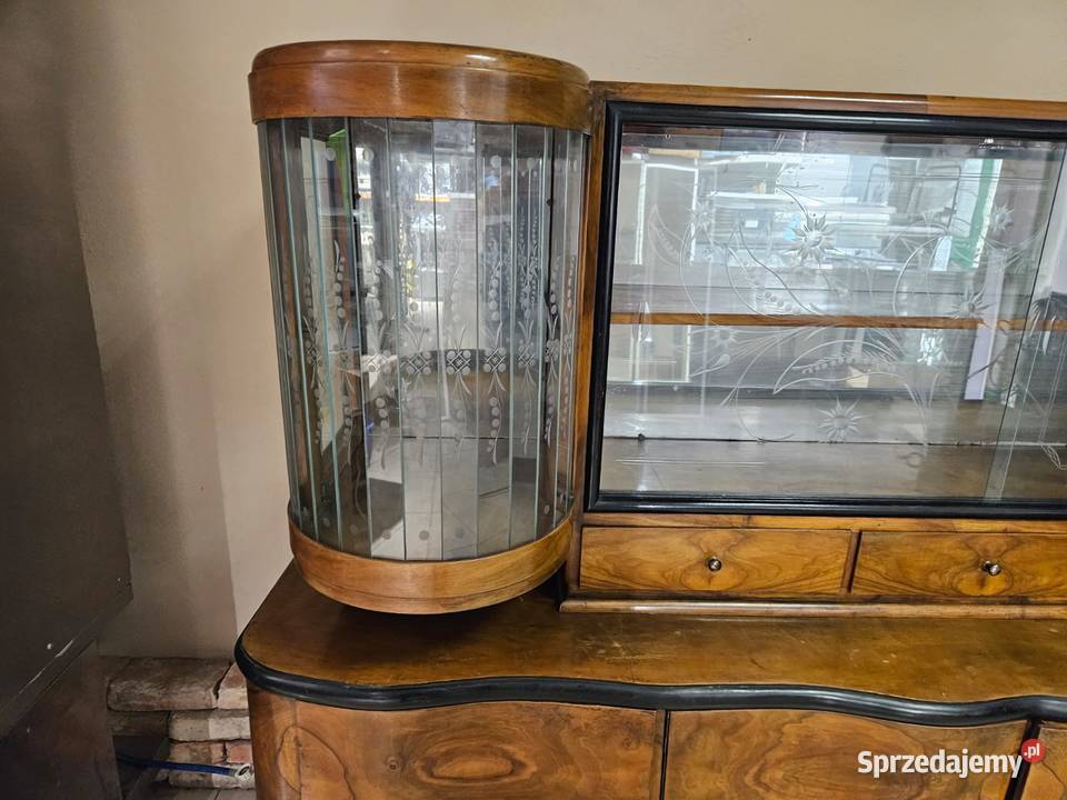 Piękny duży kredens stara komoda witryna z Pszczyna