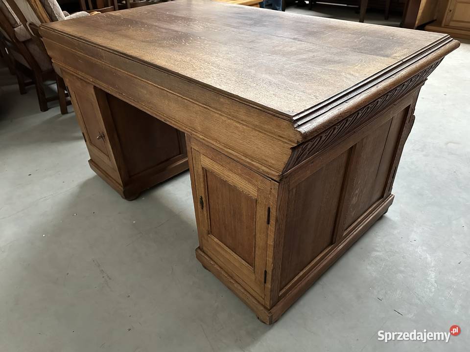 Antyczne dębowe biurko gabinetowe 150 Meble wielkopolskie Sławoszewek