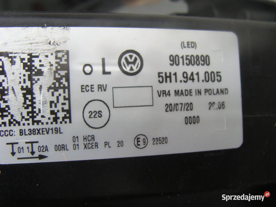 VW GOLF VIII 8 LAMPA PRZEDNIA LEWA LED 5H1941005 Goleniów sprzedam