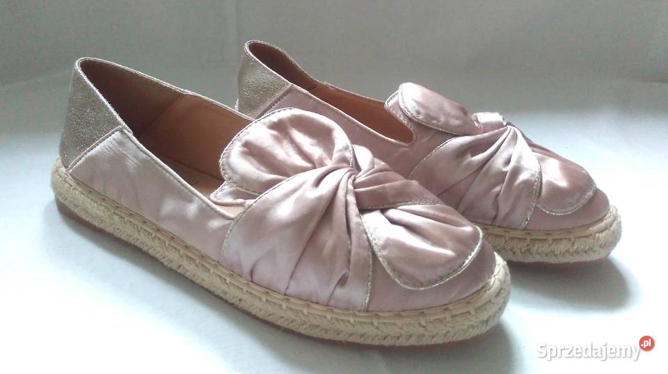 Buty damskie Espadryle róż r 375 Kokardka jakość