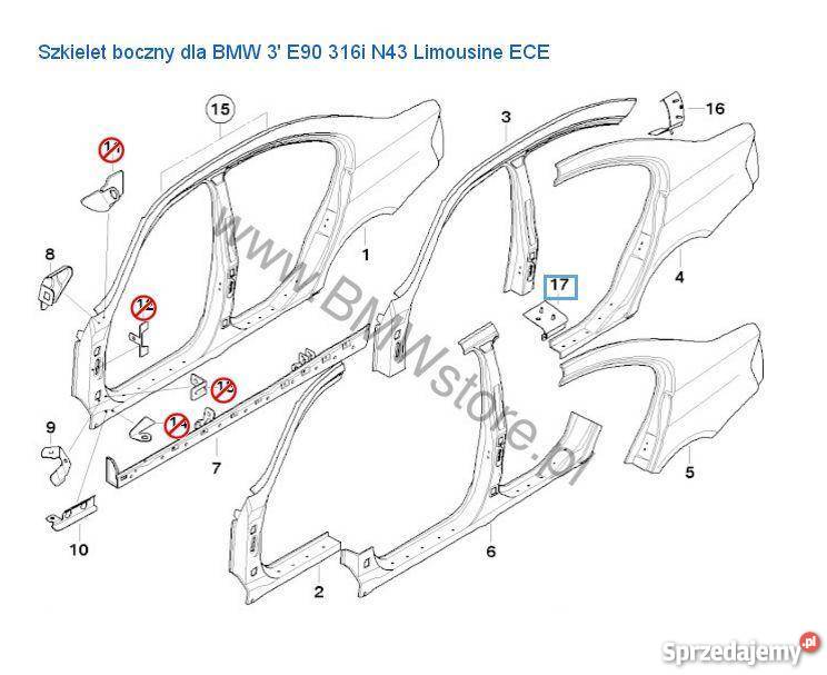 BMW E90 E91 Blacha wzmacniająca progu osobowe podkarpackie