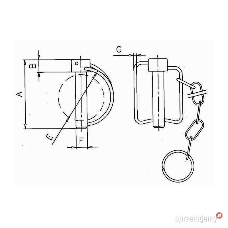 Zawleczka z łańcuszkiem FIAT 90 X 19mm Kamionna
