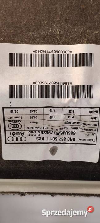 AUDI Q5 8R PODSUFITKA SLINE 8R0867501T dolnośląskie