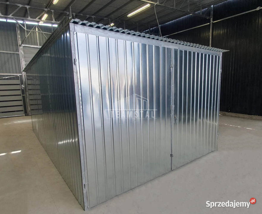 Garaż blaszany 3x5m brama dwuskrzydłowa ocynk 15m2 wielkopolskie Turek sprzedam
