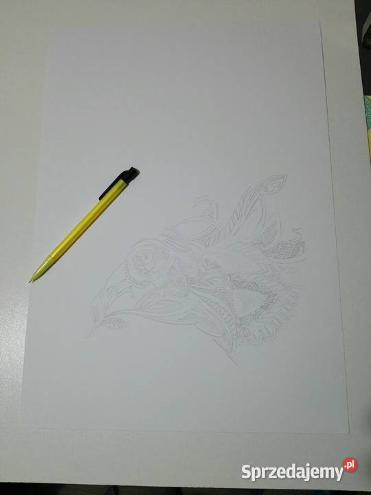 Rysunek ryś cienkopis blok tech A3 250 gm2 Warszawa