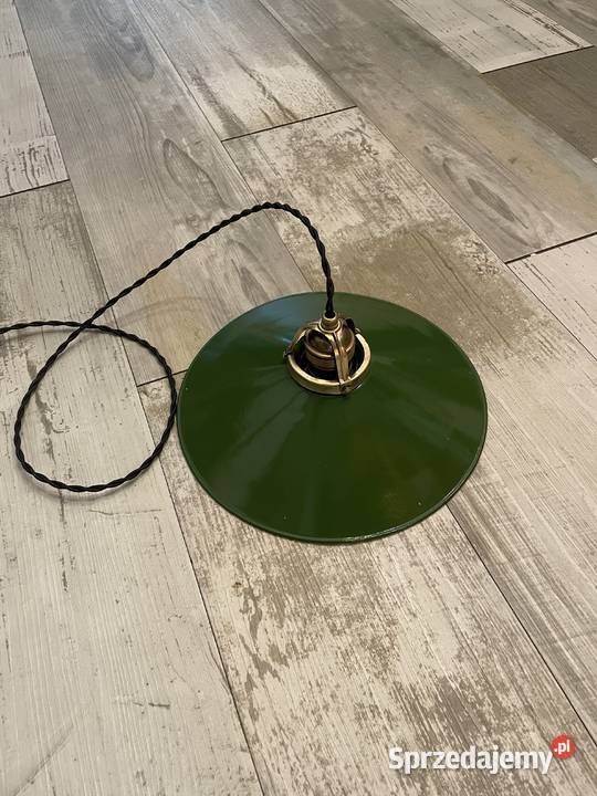 Lampa industrialna metalowa emaliowana wisząca Antyki, Sztuka, Kolekcje Chudów