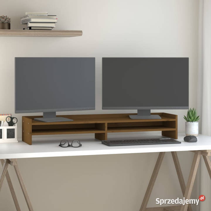 Podstawka na monitor miodowy brąz 100x24x16 lita mazowieckie Warszawa sprzedam