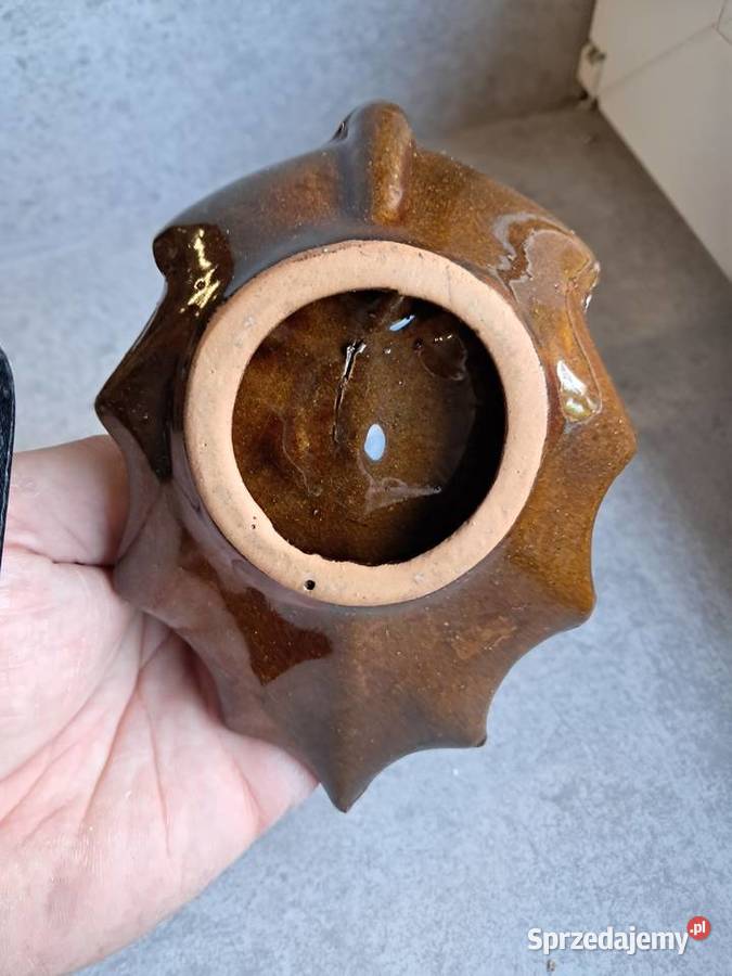 świecznik z prlu w kształcie liścia stan dł 14 świętokrzyskie Sandomierz