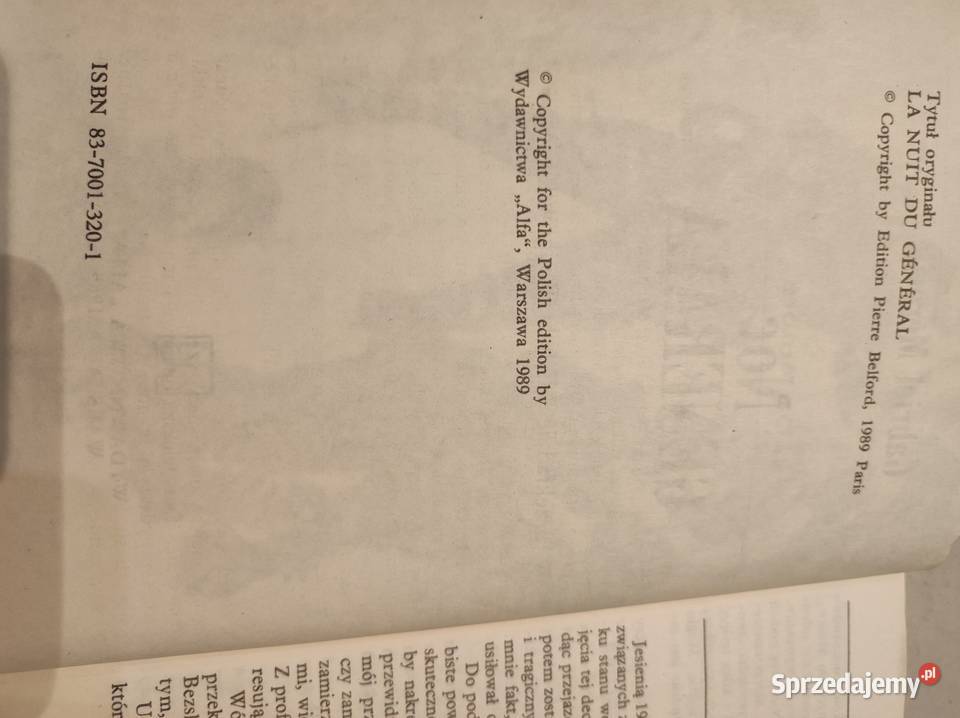 Noc generała Gabriel Mrtik Mertik Kielce sprzedam
