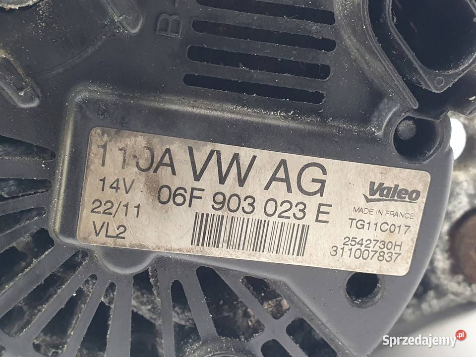 ALTERNATOR Audi A3 8p 16 TDI valeo 06F903023E lubelskie Chełm sprzedam